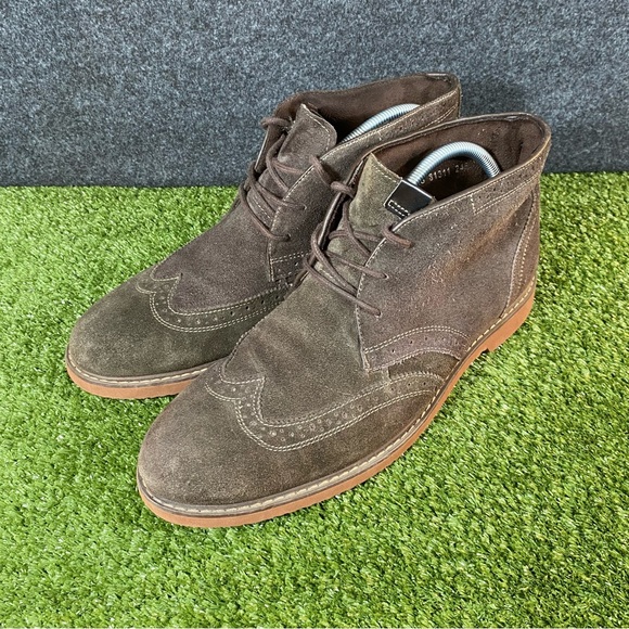 Nunn Bush Leather Chukka Boots Mens Size 11.5 Suede Brown Shock Absorption Wing main image 13